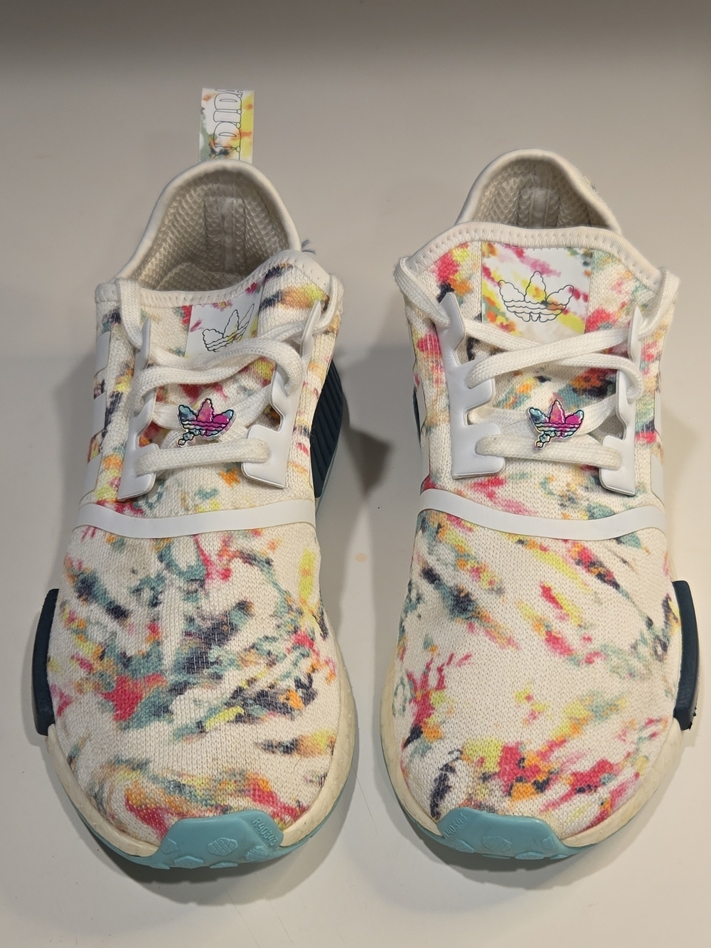 adidas NMD_R1 Watercolor Men's White Multicolor Low Top Sneakers GX5372 2021